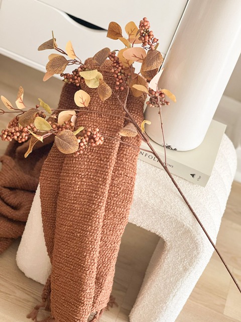 Autumnal foliage stem with faux berries