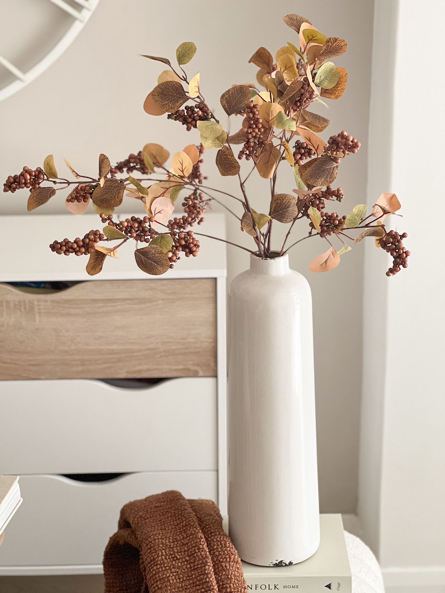 Autumnal foliage stem with faux berries