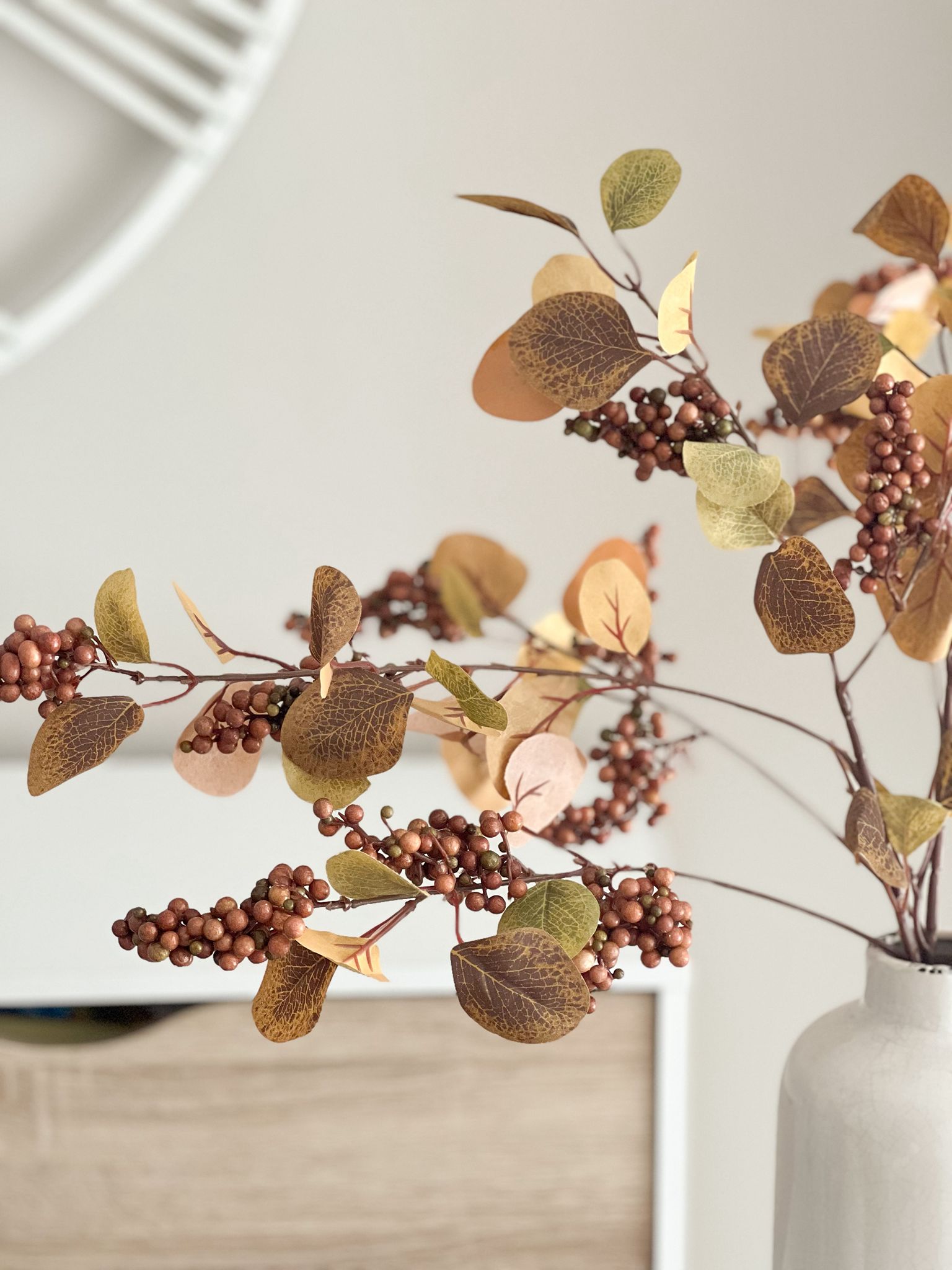 Autumnal foliage stem with faux berries