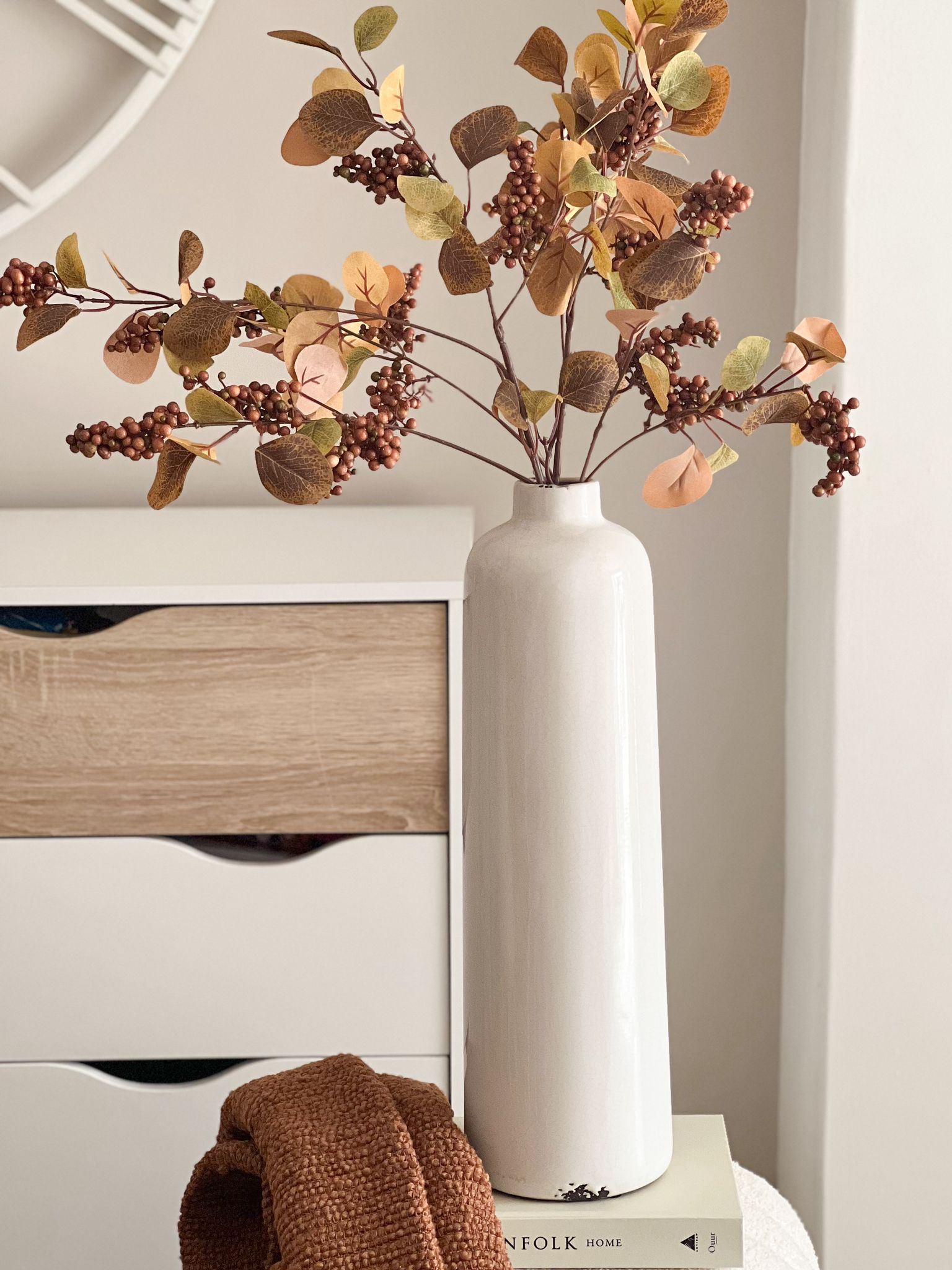 Autumnal foliage stem with faux berries