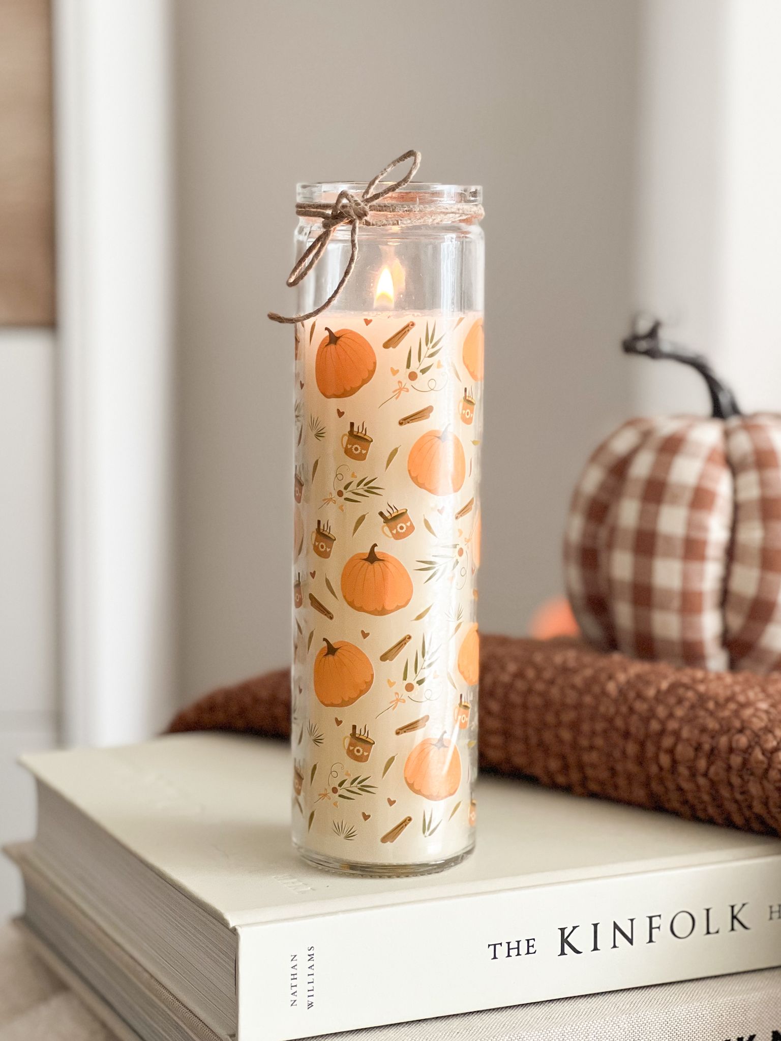 Pumpkin tube glass candle – scented pumpkin spice