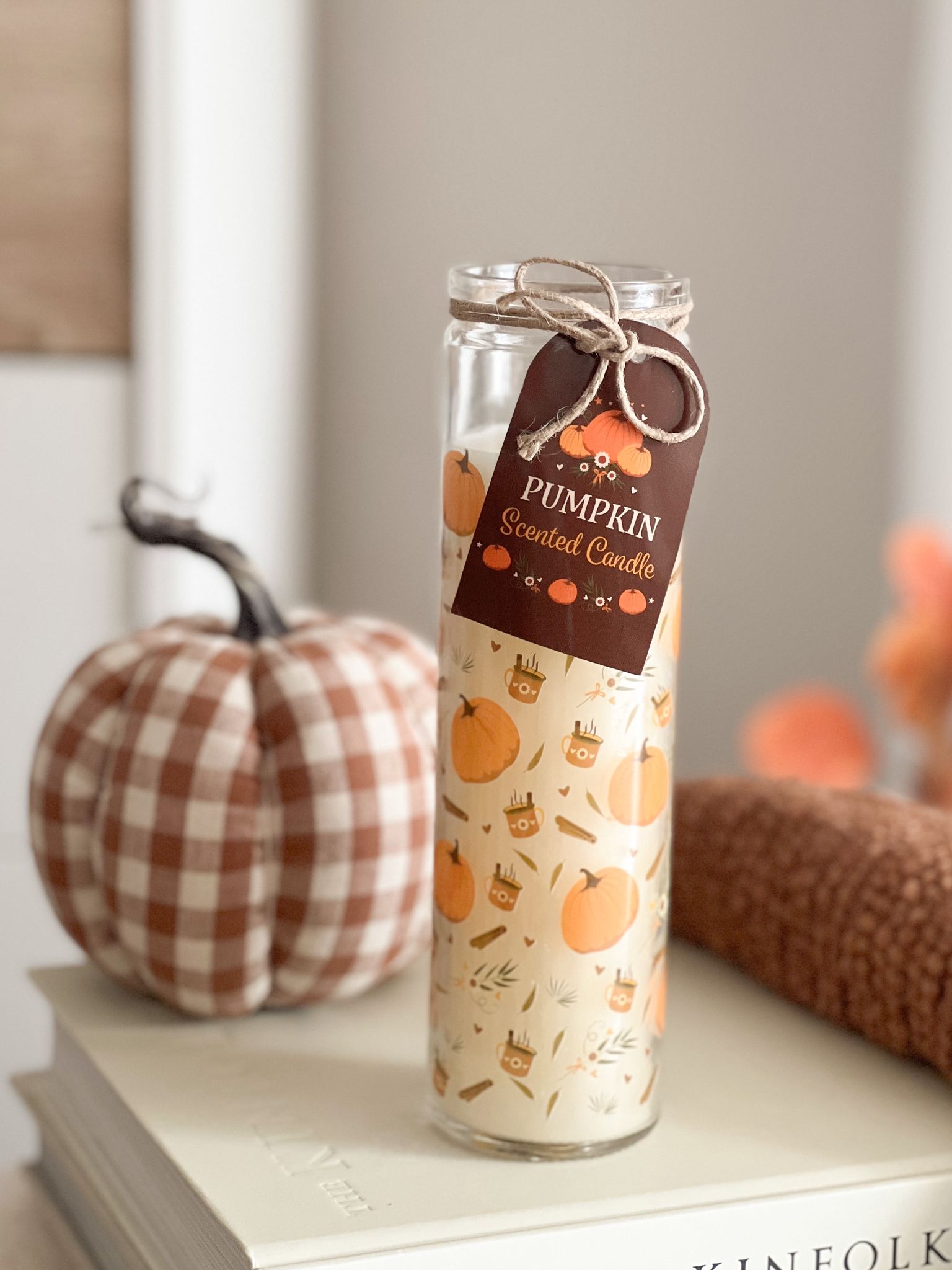 Pumpkin tube glass candle – scented pumpkin spice