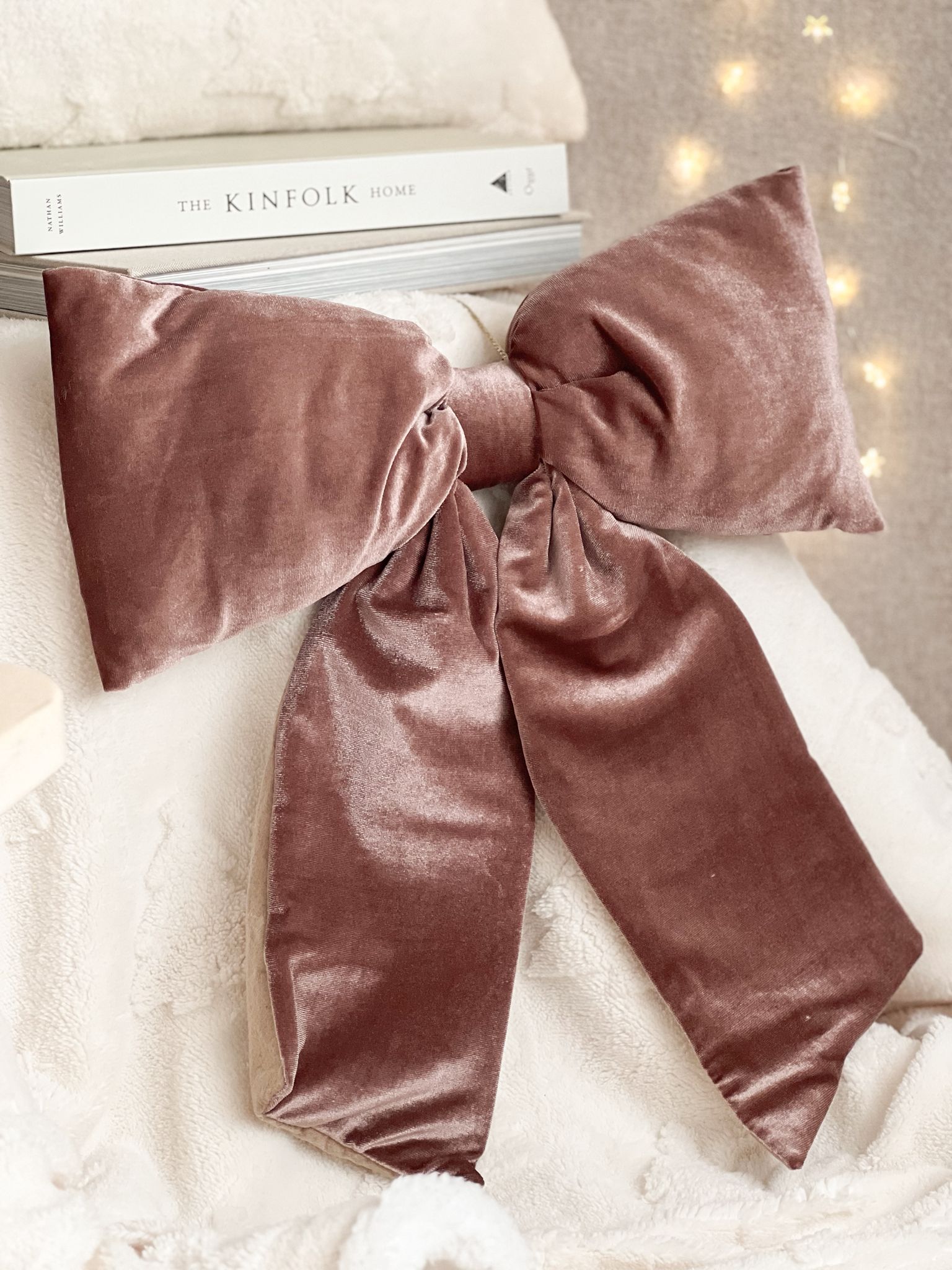 Stunning large velvet bow hanger in chocolate brown