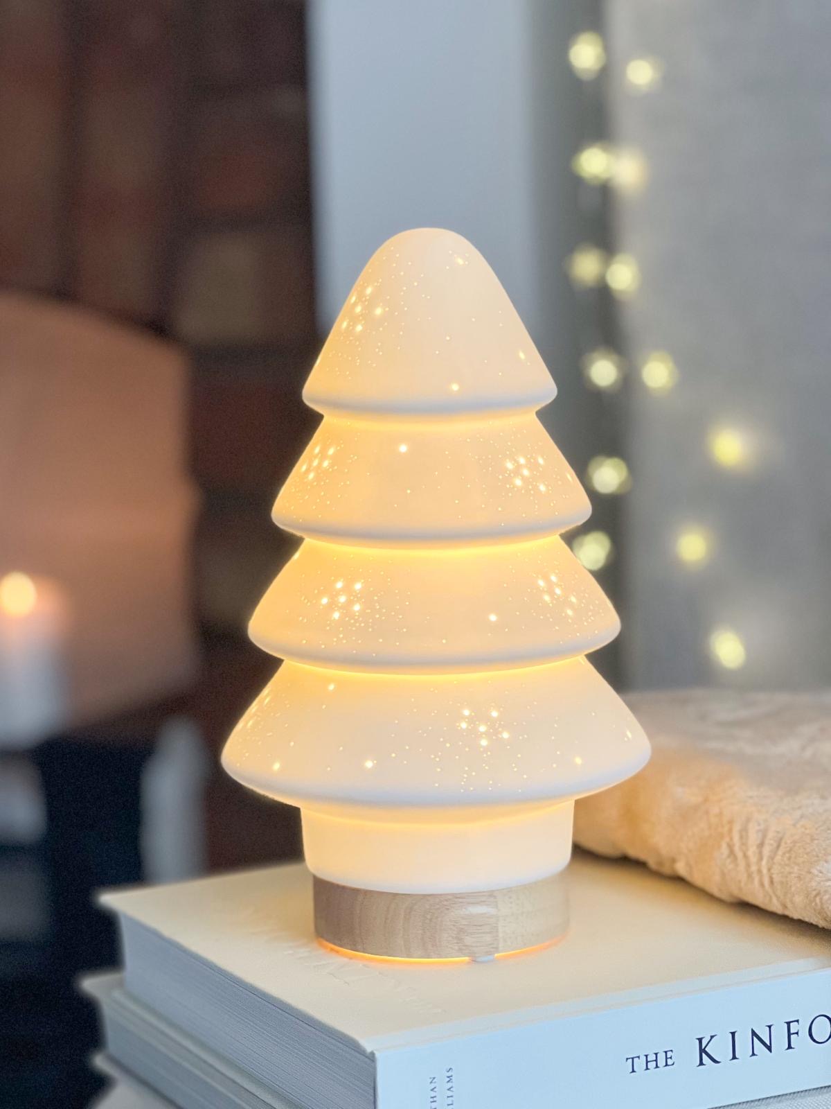 Sparkle ceramic christmas tree lamp