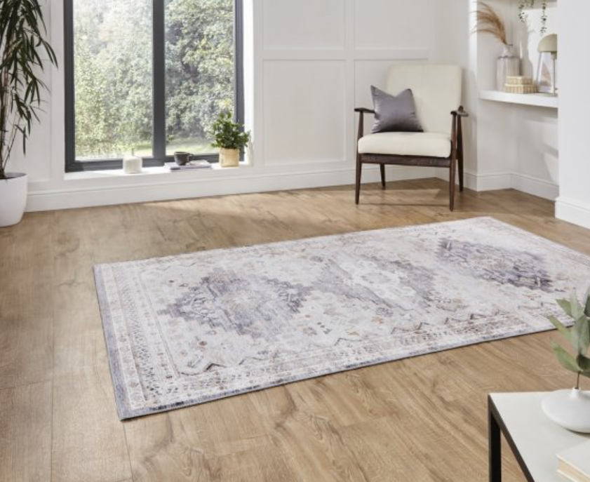Topaz grey/beige traditional patterned rug