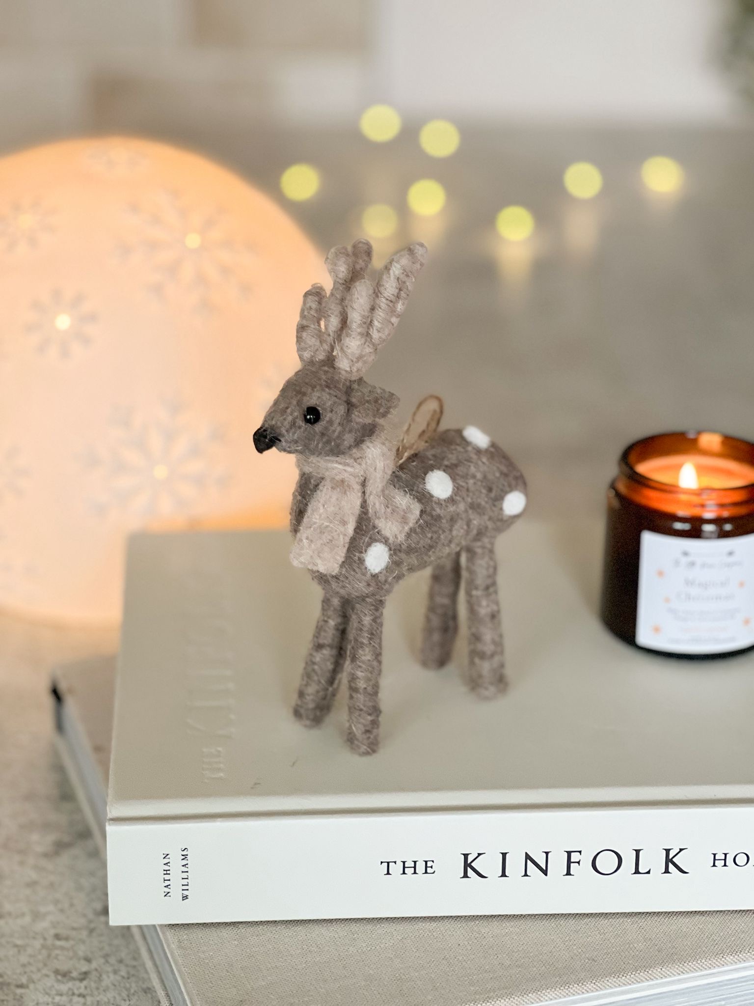 Adorable felt hanging reindeer with scarf