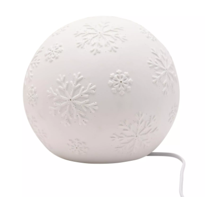 White light up snowflake ball lamp
