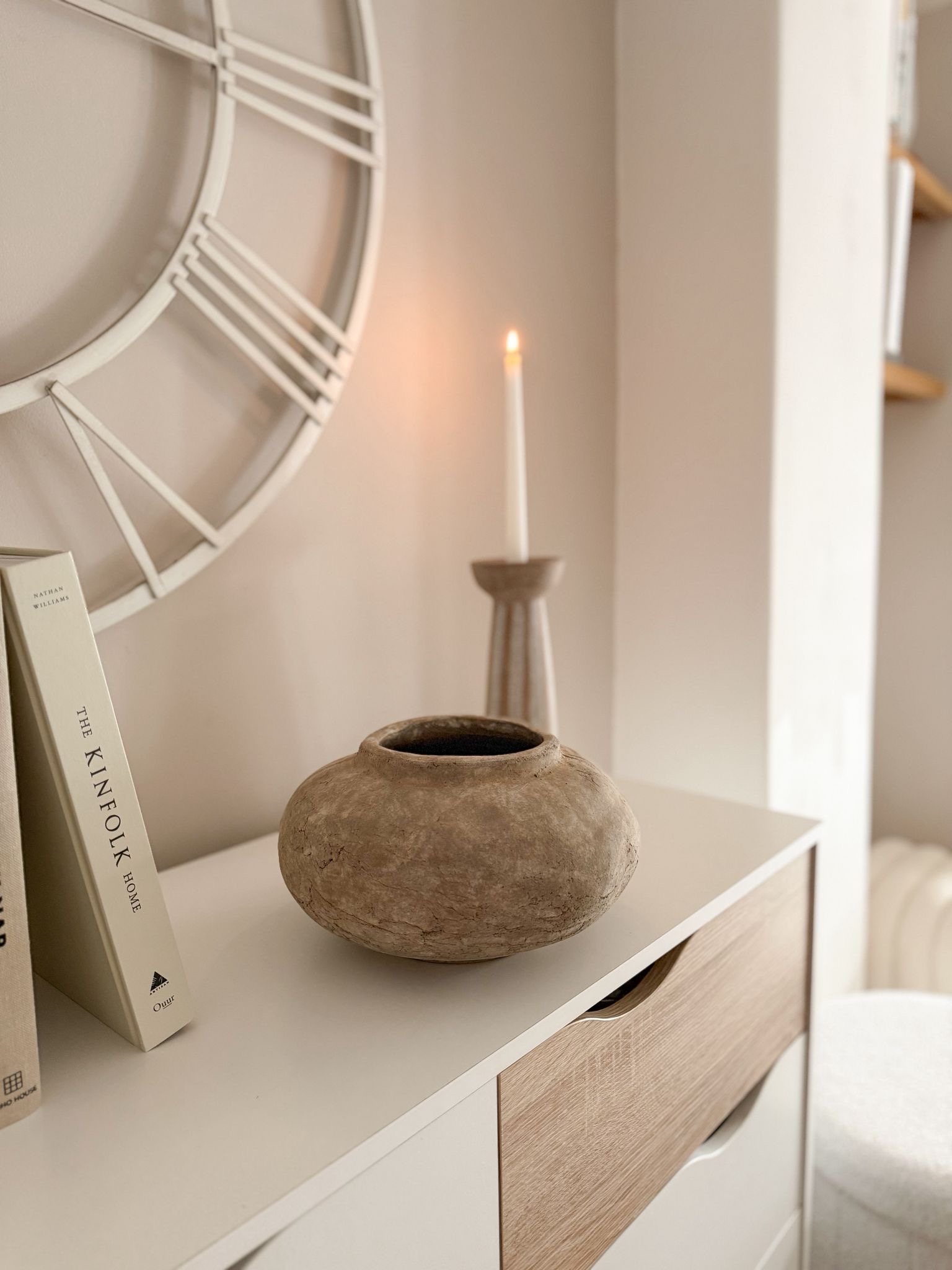 Rustic ceramic statement vase