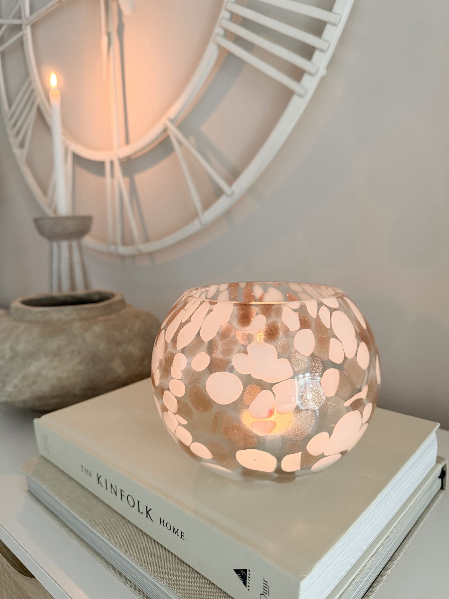 Decorative glass candle holder