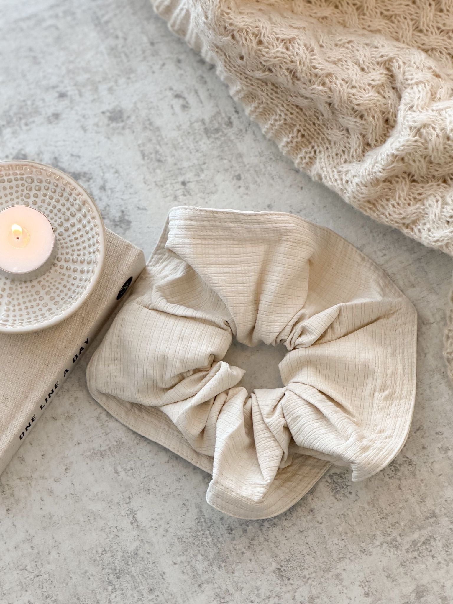 Oversized large scrunchie in cream