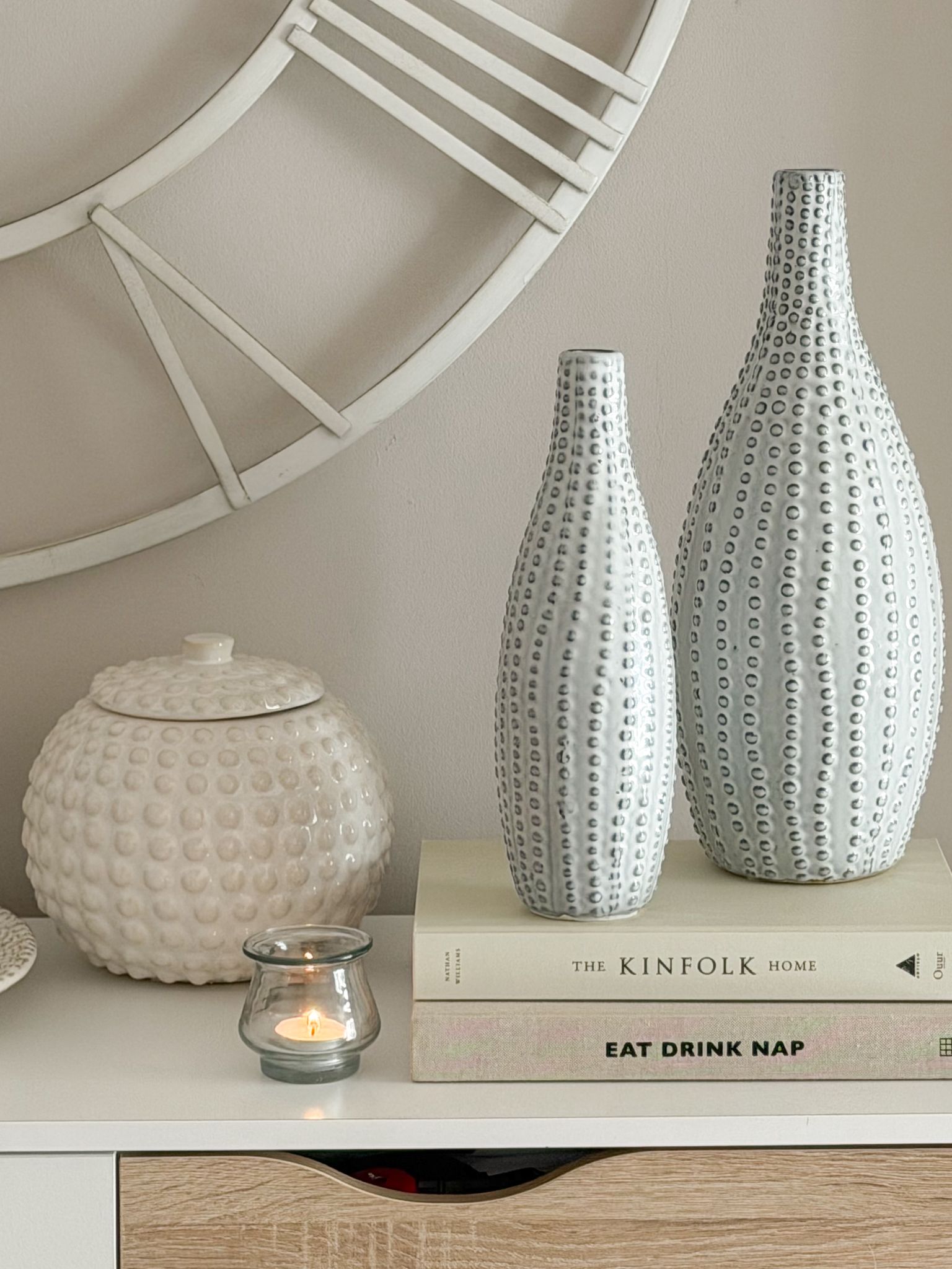 Ceramic beaded stoneware vase