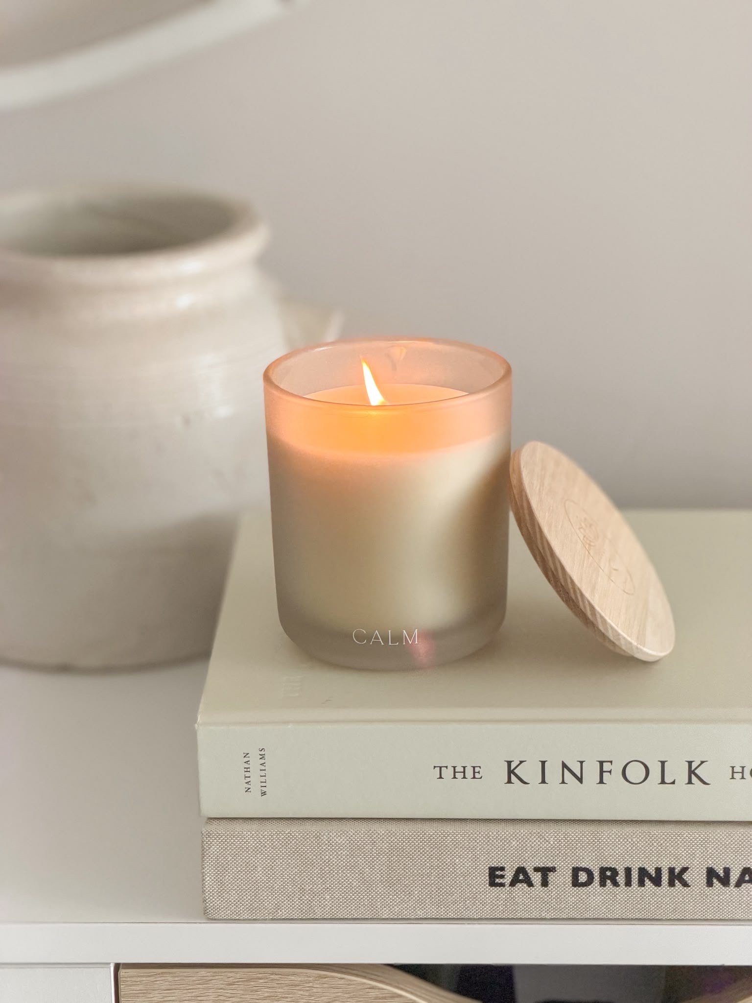 Serenity calm candle in box – Lavender, Vanilla, Patchouli fragrance