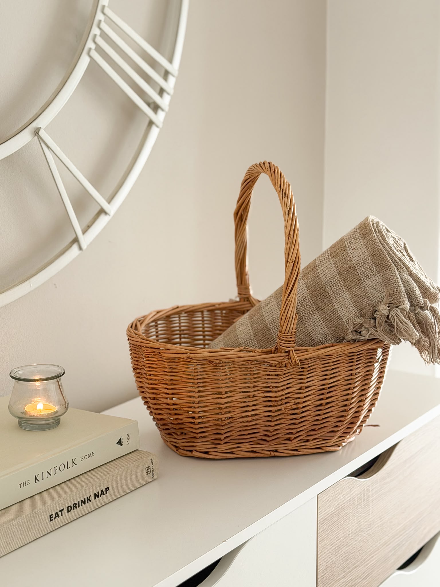 Wicker handled basket