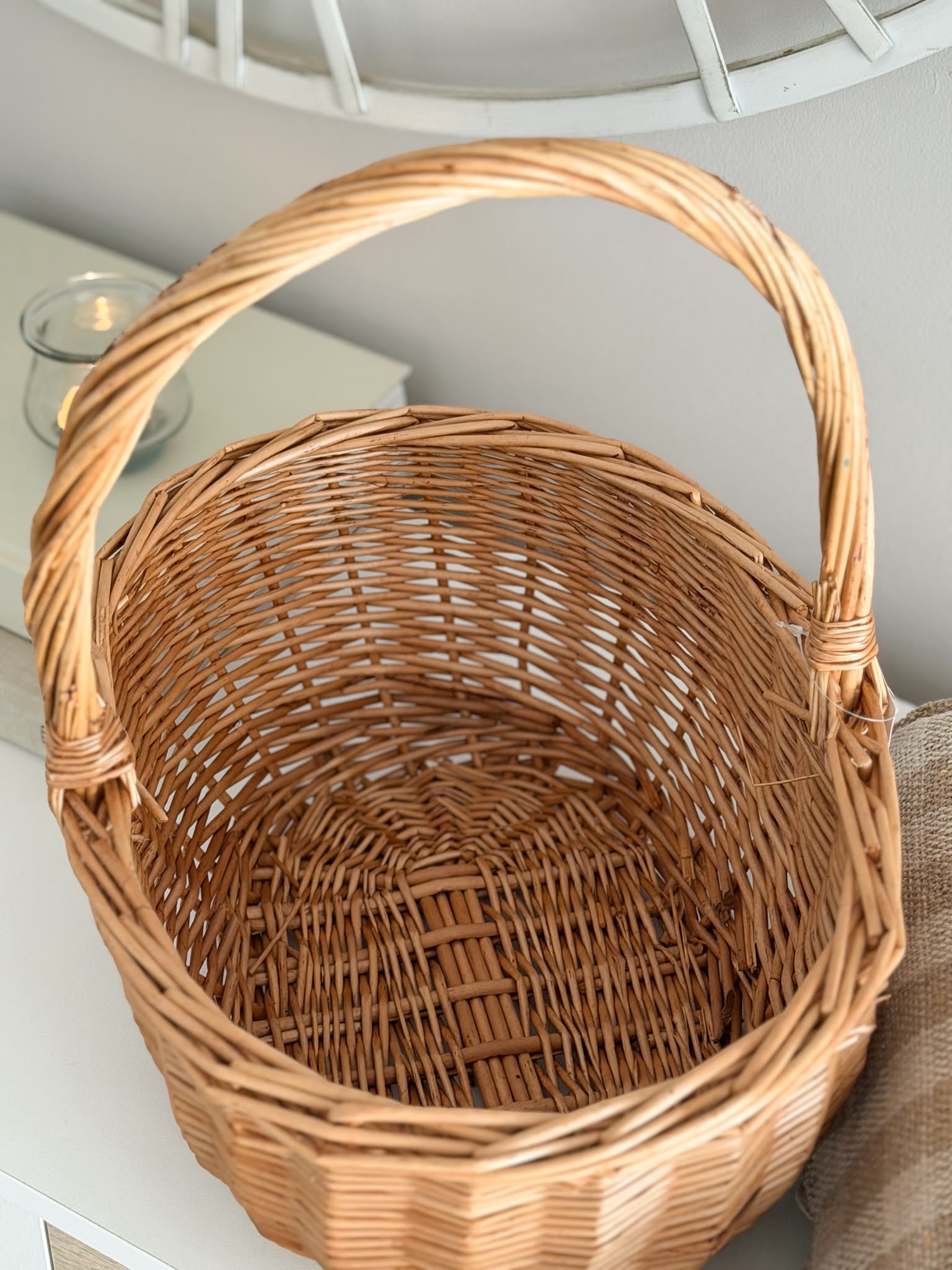 Wicker handled basket